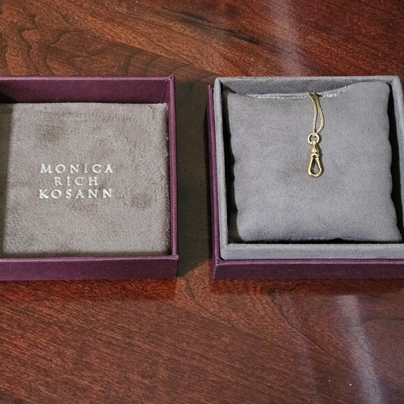 MONICA RICH KOSANN CHANGEABLE INDIVIDUALITY DYO 25"18K GOLD NECKLACE CHAIN HOOK - Picture 14 of 14